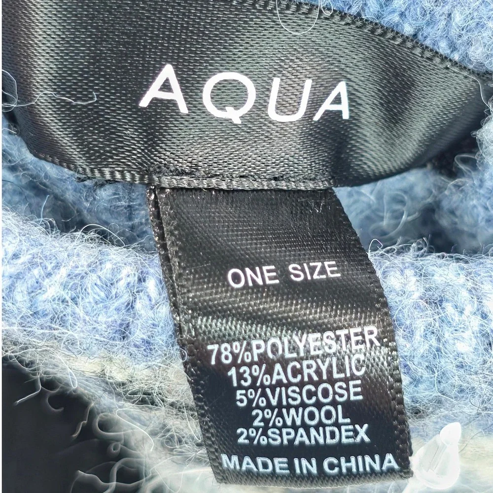 AQUA Women Gloves OS Black/Blue Fair Isle Knit Winter Nordic Cozy Holiday NWT
